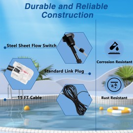 RUHUALIFE Upgraded Steel Sheet Flow Switch Pool Flow Sensor Compatible with Goldline Aquarite Salt Systems and Salt Chlorine Generator Replace#: GLX-FLO-RP
