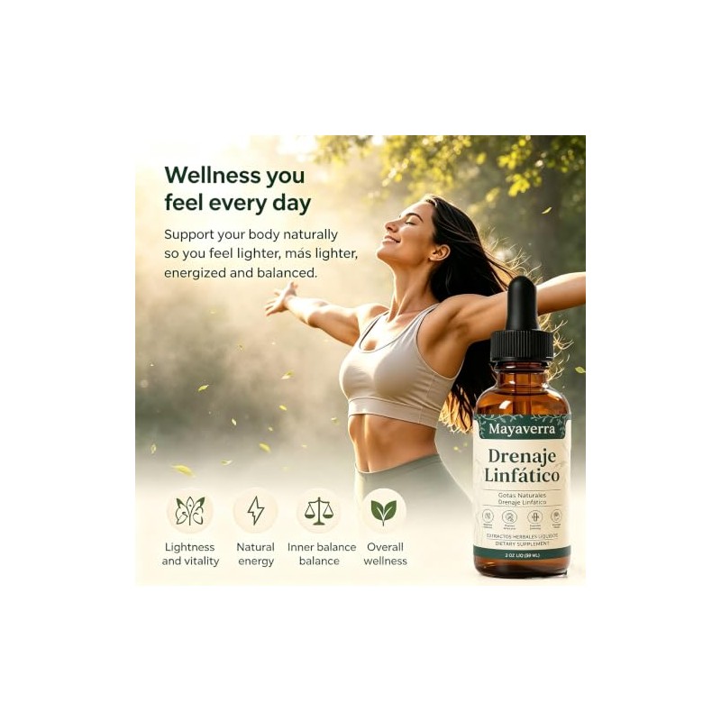 Mayaverra Drenaje Linfático Gotas Naturales, 2 FL OZ (2PCS120ML)