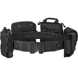 YAKEDA Battle Belts Tactical Molle Duty Belts Law Enforcement with Pouches 8-in-1 (Black)