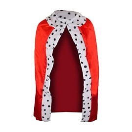 HENBRANDT Children’s Long Red King Robe Royal Cape for King and Queen Royal Fancy Dress Costume Unisex Accessory for Boys and Girls Royal Outfit for Kids