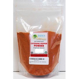 Indus Organics Cayenne Pepper Powder (60,000 SHU), 1 Lb Bag, Steam Sterilized, Premium Grade, High Purity, Freshly Packed