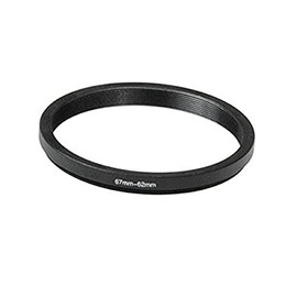 Fotodiox Metal Step Down Ring, Anodized Black Metal 67mm-62mm, 67-62 mm