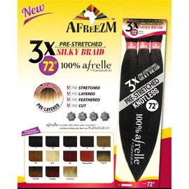 Afreezm 3X Pre-Stretched Silky Braiding Hair Extension 72" (1)