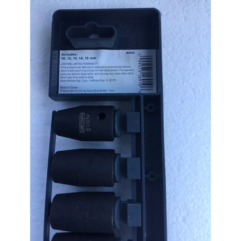 Craftsman Evolv 1/2-Inch Drive, 5-Pc. Impact Socket Set, Metric 16910