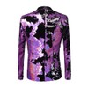PYJTRL Men Stylish Two Color Conversion Shiny Sequins Blazer Suit