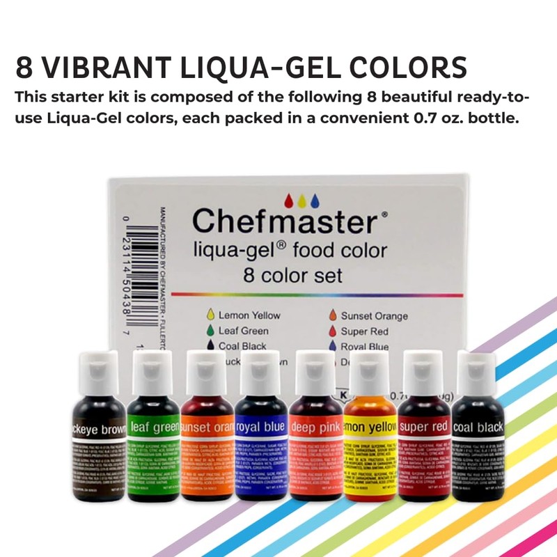 Chefmaster - Liqua-Gel Food Coloring - Fade Resistant Food Coloring