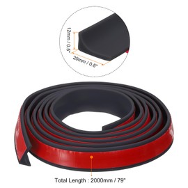 uxcell 78 Inch Collapsible Shower Barrier Stopper Water Splash Guard Blocker 79"Lx0.8"Wx0.5"H for Bathroom Kitchen Wet and Dry Separation, Black