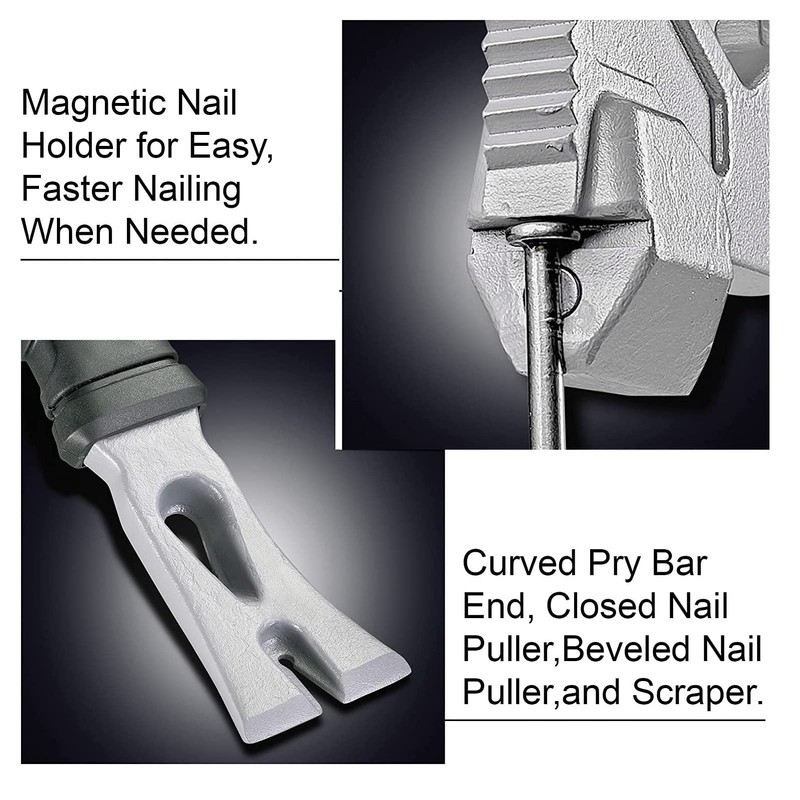 Multi-Function Demolition Tool, Hammer, Nail Puller and Crushing Bar Made