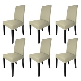 NORTHERN BROTHERS Dining Chair Covers Set of 6, Removable Washable Chair Covers for Parson Chairs, Stretch Slipcovers for Dining Room, Hotel, Banquet Use (Taupe Diamond, Set of 6)