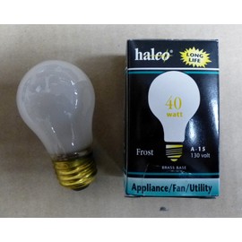 Halco 4 Pack 40 Watt A15 Frost Appliance/Fan LONG LIFE LIGHT BULBS  Halco #6018