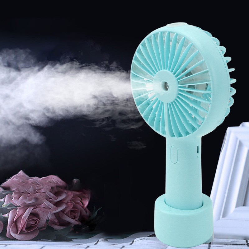Handheld Misting Fan Quiet 2000mAh 3 Wind Speed 2 Spray