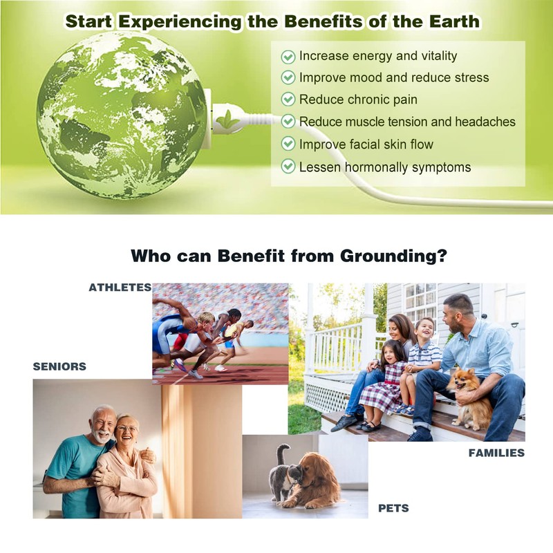 Grounding Mat for Bed with EU Cord, Beathable Grounding Sheet