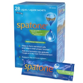 Spatone Iron Supplement, 100% Natural Liquid Iron, 28 Sachet Servings, 700ml (28 x 25ml Liquid Sachets) / Apple