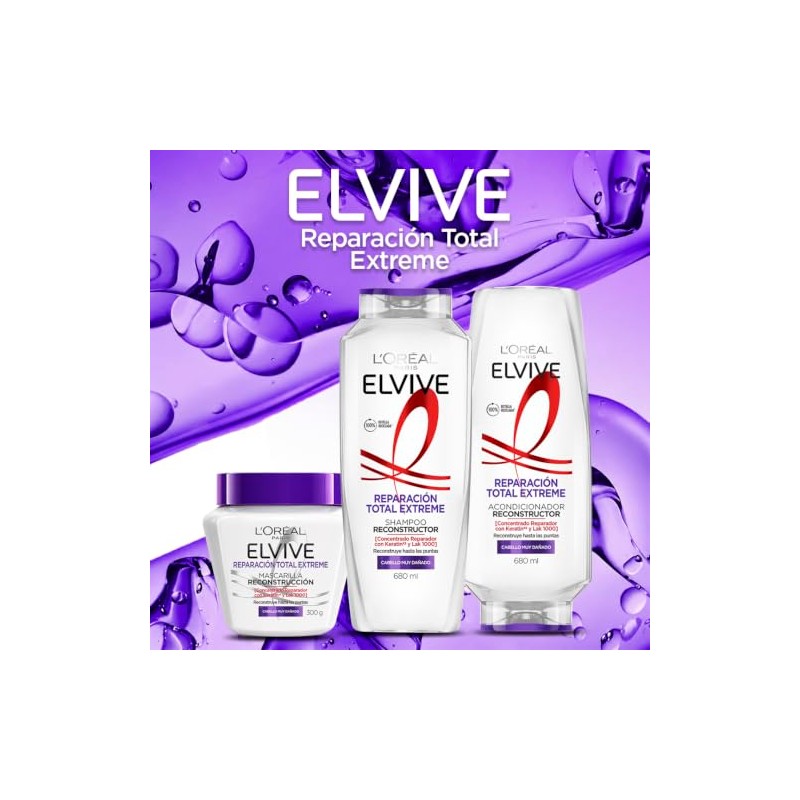 L'Oreal Paris Tratamiento Elvive Reparacion Total 5 Extreme, 300 ml