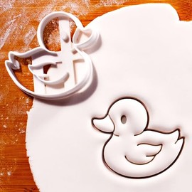 BAKERLOGY - Cortador de galletas de pato para bebé, diseño detallado para hornear y manualidades, ideal para fondant, masa, arcilla