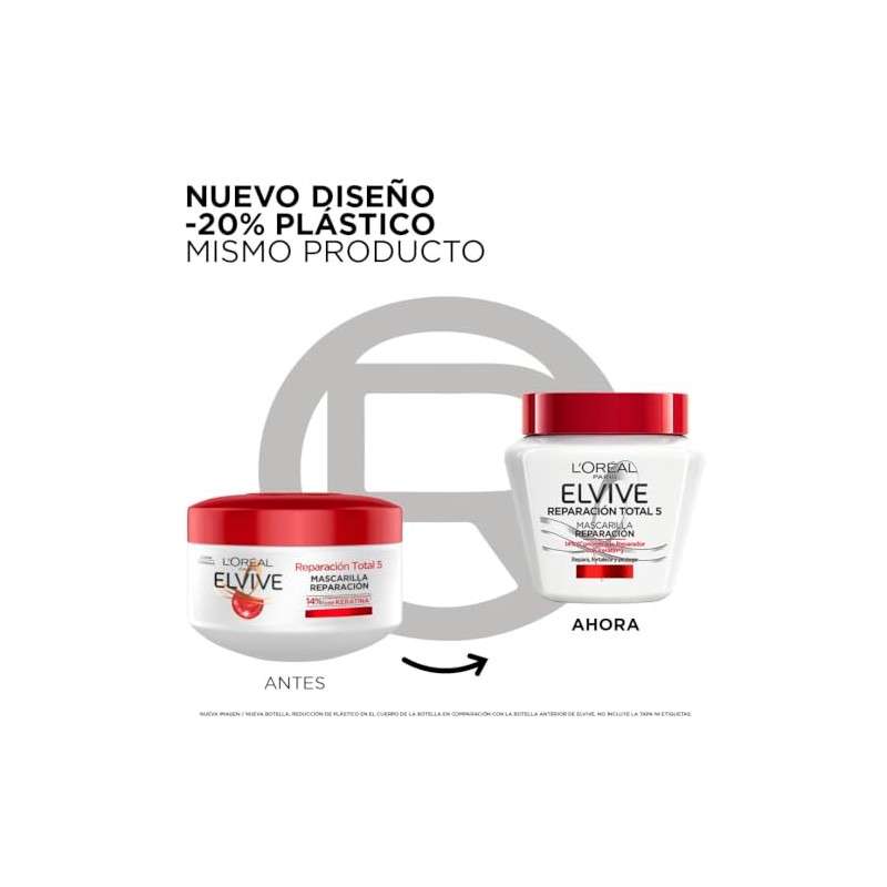 LOréal Paris Mascarilla Reparación Total 5 Elvive 300 g, 360