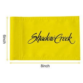 2BUT Shadow Creek Golf Course Las Vegas Golf Club Golf Pin PGA Flag Practic Putting Green Golf Flag For Backyard Garden Double-Sewn 600D Nylon Miniature Pin Flag Regulation Tube Flag(8"X6")