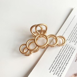 NAKANOYA AMVS43 Hair Claw 1 Piece Metal Alloy Metal Hair Claw Vance Jikkepin Hair Clip Mini Vance Curve Ring Frame Watermark Matte Polished Small Small Size S S