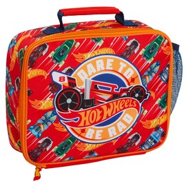 Hot Wheels Lunch Bag for Kids Cars Lunch Box School Travel Insulated Lunchbag with Drinks Holder