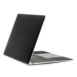 wraplus Skin Seal Compatible with MacBook Air 13" M1 2020 2019 2018 [Black Leather] Cover Case