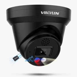 4K 8MP Full Color PoE IP Camera Active Deterrence (red/Blue LED, Siren), 4K PoE Camera Turret with Human/Vehicle Detection,98ft Night Color Vision F1.0,MicroSD 256GB, 2-Way Audio, Blue Iris,NDAA,Black