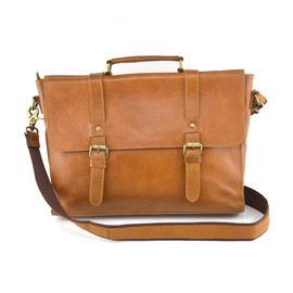 Stylish Buff Leather Messenger Bag - Leather Laptop bag