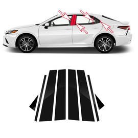 8pcs Black Car Window Center Pillar Stickers for Toyota Camry(2018-2023) Window Moldings Trim Protect The Center Pillar Prevent Scratches Car Tuning Accessories