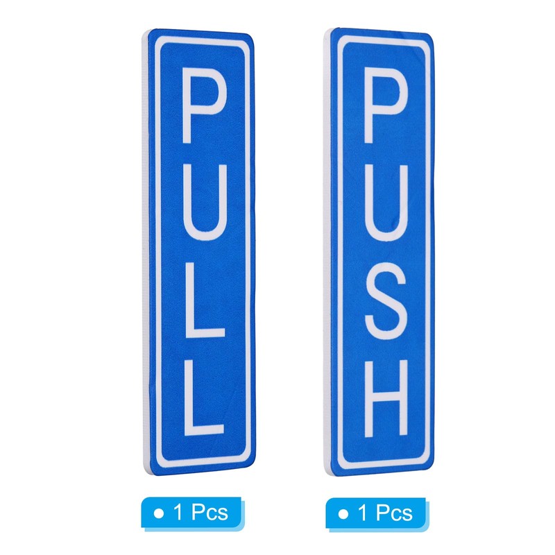 PATIKIL Vertical Push Pull Door Sign, 4"x1.25" Waterproof Push Pull
