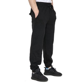 SKYTEX UK Mens Fleece Jogging Bottoms S-6XL (L, Black)