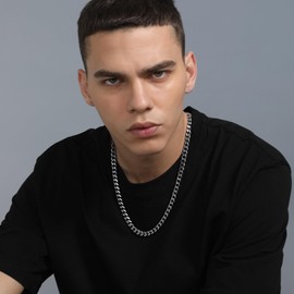 Jewellery Mens & Womens Stainless Steel Necklace 9mm 26 inch Curb Link Chain