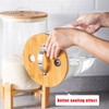 SCENEN Glass Rice Dispenser 5L, Cereal Dispenser Countertop, Grain Dispenser/Food