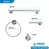 Meer - Set De 4 Accesorios Baño De Acero Inoxidable