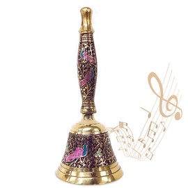 Shubhkart Hand Painted Bell for Wedding Events Decoration, Food Line, Alarm, Jingles, Ringing, Service Bell (Purple)