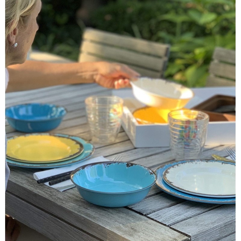 Fox Run Melamine Dinnerware Set, Multicolor, 12 Piece