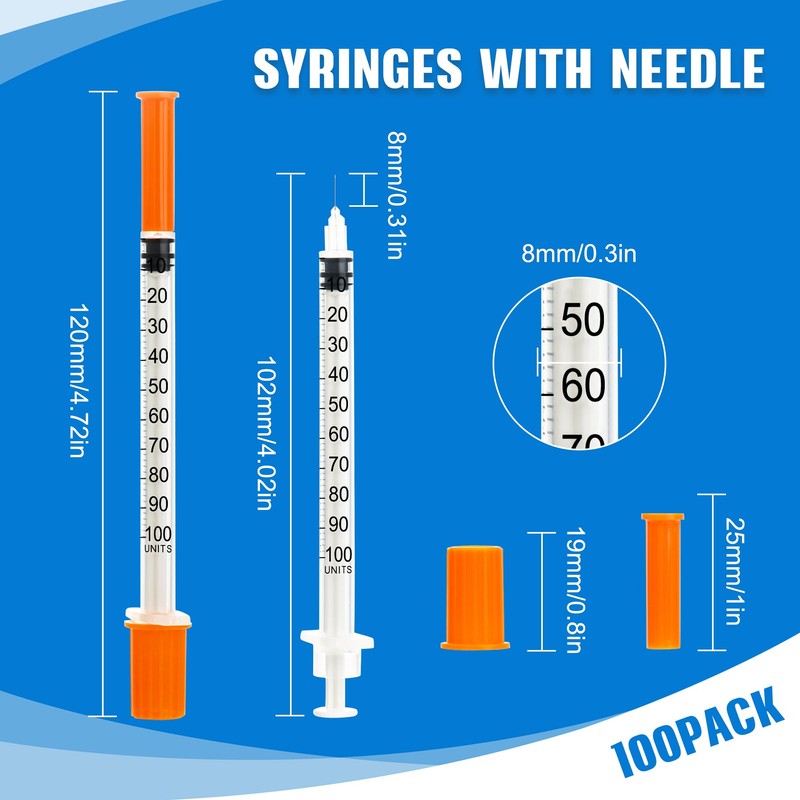 1ml/cc 32G 5/16 Inch Syringes, Lab Dispensing Syringe, Individual Wrapped,