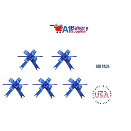 Butterfly Pull Bows 4" with 100 Pack by A1 Bakery supplies (Royal Blue)