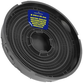 Active Carbon Filter Type 30 for Cooker Hoods Ø 240 x h 35 mm 090700 095193 9029793750 481948048356 481281718529 49001333 for Elica Warranty 10 Years - MONTERAL