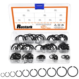 Rustark 150Pcs 10 Sizes 65Mn Steel Round Wire Snap Rings Assortment Kit Round Wire C-Clips Internal Retaining Rings Bearing Stop Ring for Shaft - M10 M12 M14 M16 M18 M20 M22 M24 M25 M26