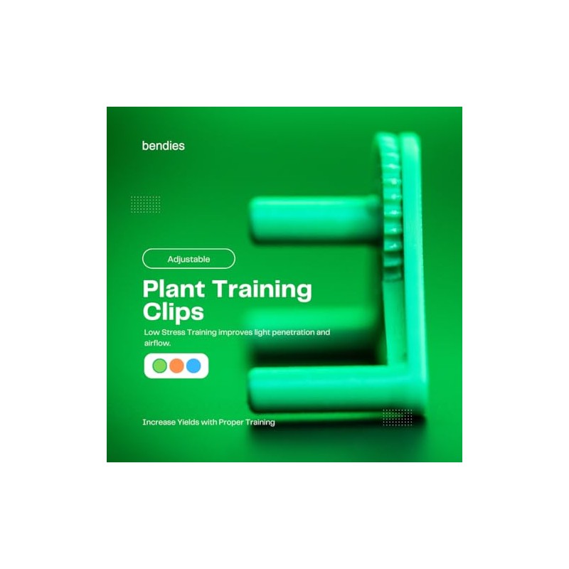 Bendies Adjustable Plant Training Clips - 50 Pack for Low