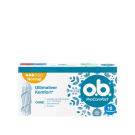o.b. ProComfort Normal Tampons for Medium to Stronger Days with Dynamic Fit Technology & SilkTouch Surface for Ultimate Comfort* & Reliable Protection (6 Packs of 16)