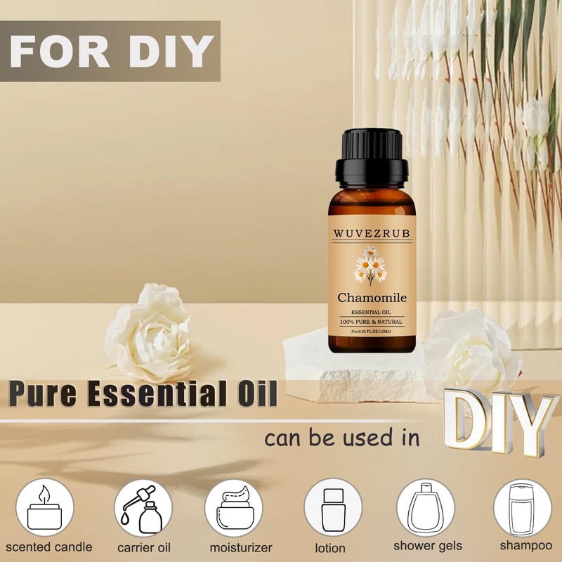 Wuvezrub Chamomile Essential Oil 10ML - 100% Pure and Natural