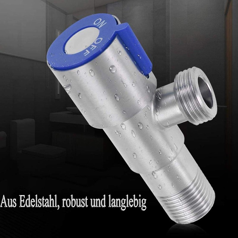 Set of 2 Stainless Steel Angle Valve Sink Wall Connection