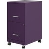 Pemberly Row 18" 2-Drawer Mobile Metal Vertical File Cabinet in