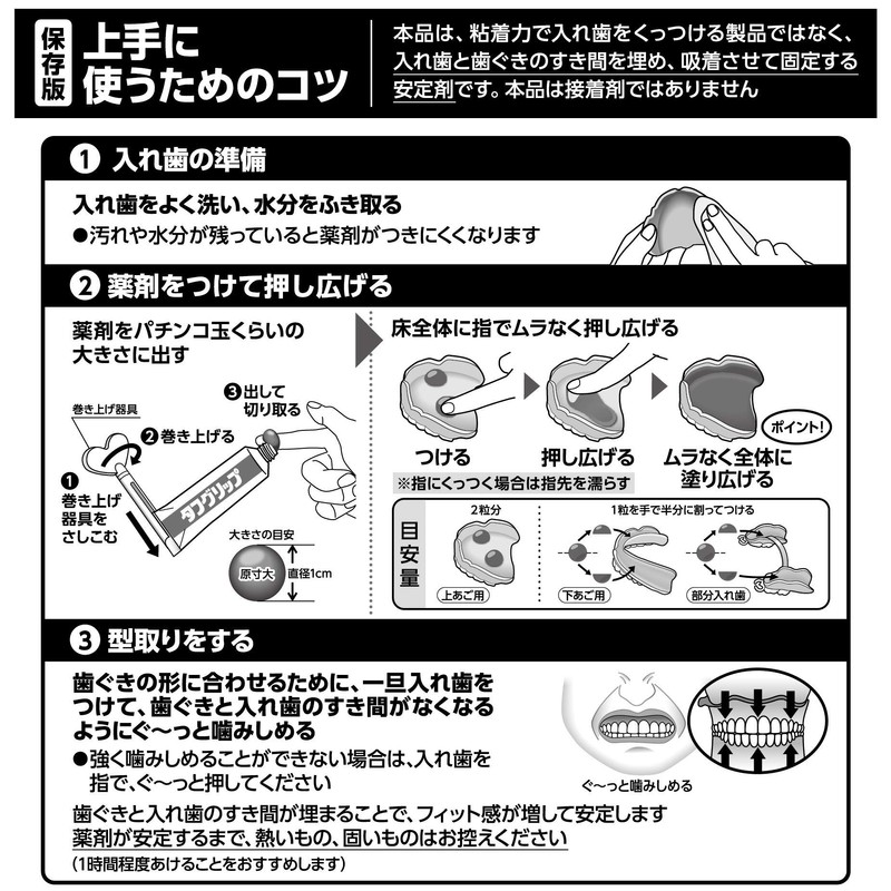 tahugurippukusshon Transparent, Dentures, Stabilizers (Total, Dentures, and part, Dentures,) G