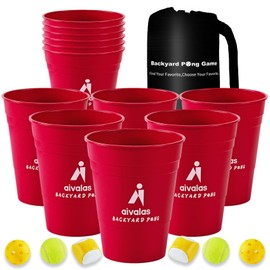 Giant Yard Pong Outdoor Games Set,Giant Yard Pong for Adults and Family with XL Size Buckets, Ring Toss Games for Kids Adult with Carrying Bag, Toss Games for Family Party, Camping, Backyard