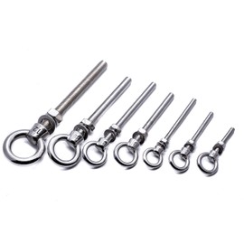 M6 Stainless steel longshank eye bolt marine grade 316 A4 (4, M6x80mm)