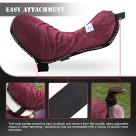 Harrison Howard Trail Seat Saver Western Tack Saddle Ride-on Pad with Cushion Bottom Helps Distribute Back Pressure Burgundy