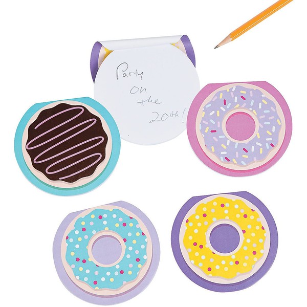 Fun Express - Donut Party Notepads (2dz) for Birthday - Stationery - Notepads - Notepads - Birthday - 24 Pieces