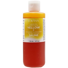 LorAnn Yellow Liquid Gel Color, 4 ounce squeeze bottle