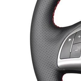 MEWANT Steering Wheel Cover for Abarth 500 / 500C / 595 / 595C / Fiat 500 (GQ/S) / 500C (S) DIY Hand Sewing Car Steering Wheel Covers Microfibre Leather Steering Wheel Cover